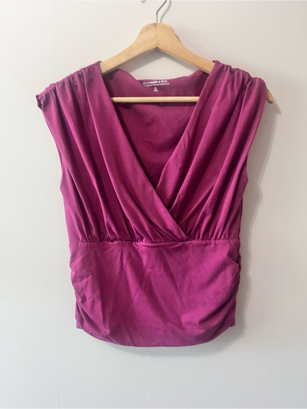 Abercrombie & Fitch Magenta Surplice Sleeveless Top